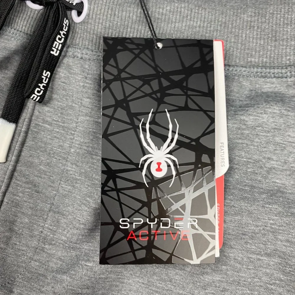 NEW Spyder ProWeb Gym Sweat Shorts Mens Large Gray Running Training - Picture 5 of 14